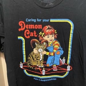 Caring for your demon cat Steven rhodes t shirt